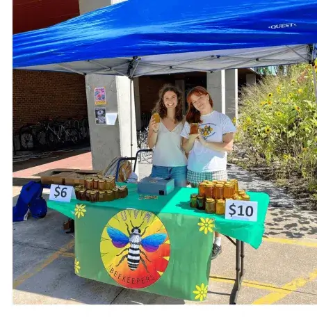 Students marketing honey