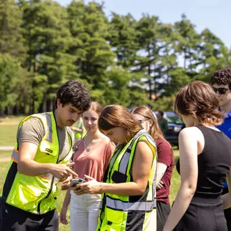 Students learn to pilot a drone