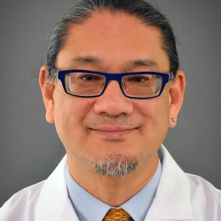 researcher with glasses