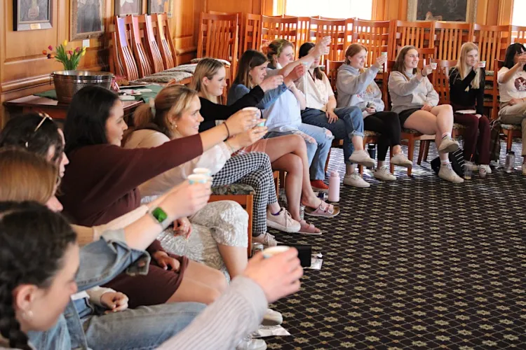 BSW cohort students at their senior celebration event on their last day of classes.