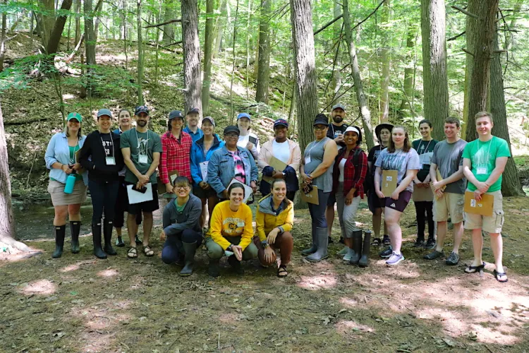 CREST participants in the woods near Potash Brook