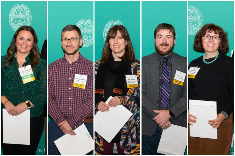 Educators receiving their awards.