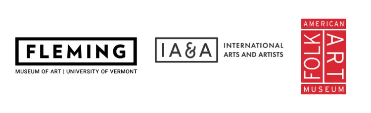 Logos for the Fleming Museum, IA&A, and American Folk Art Museum