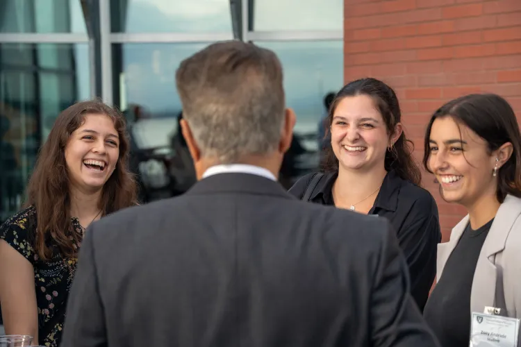 SI-MBA students connect with Sanjay Sharma, dean of the Grossman School of Business