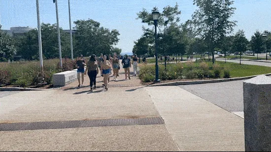 timelapse walking across campus