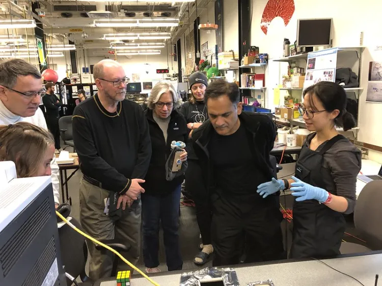 Scientists gather in lab at South Pole