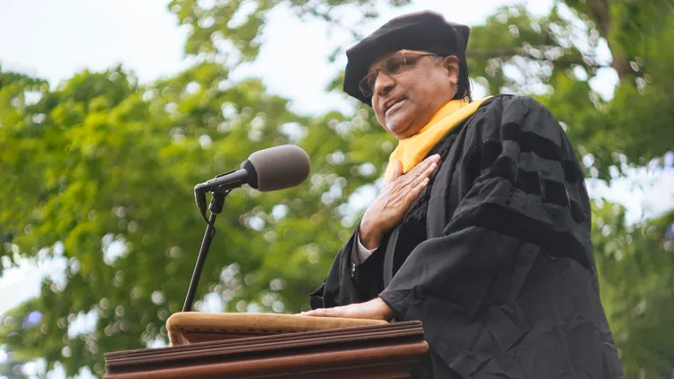 Sethuraman Panchanathan speaks at a podium