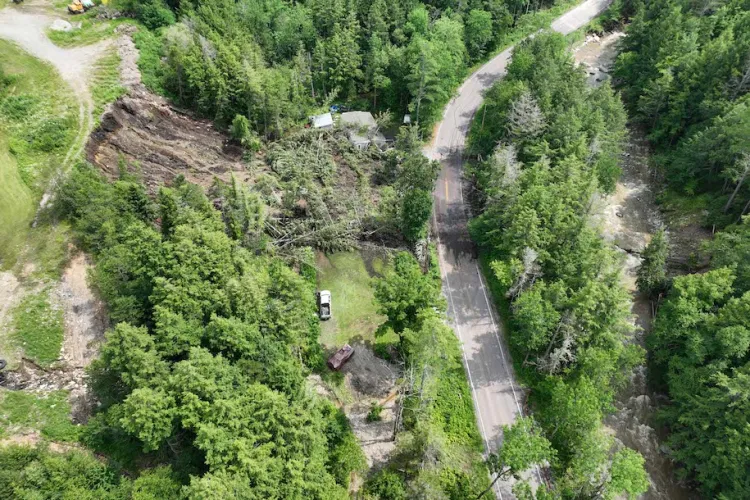Ripton Vt. Landslide aerial view
