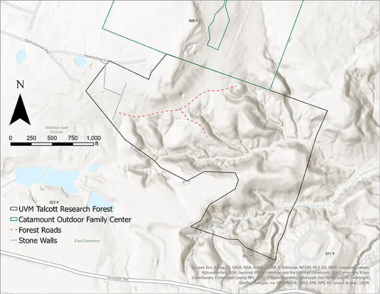 Trail map of Talcott Woods