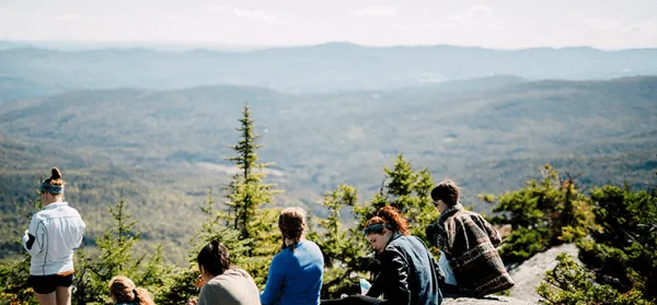 Students on mountain