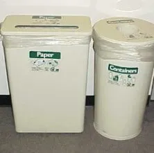paper and compost bins
