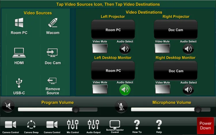 Crestron dual screen example