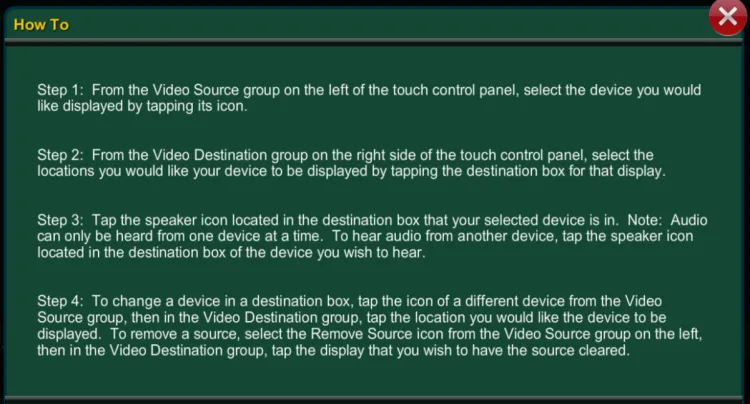 Crestron how-to screen