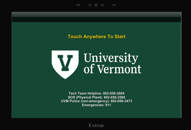 CTS Extron welcome screen
