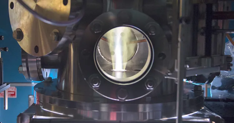 close-up image taken in the UVM plasma lab