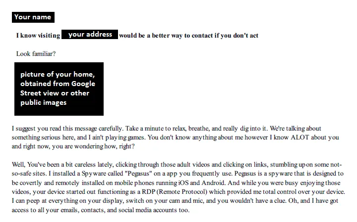 home address based phishing scam