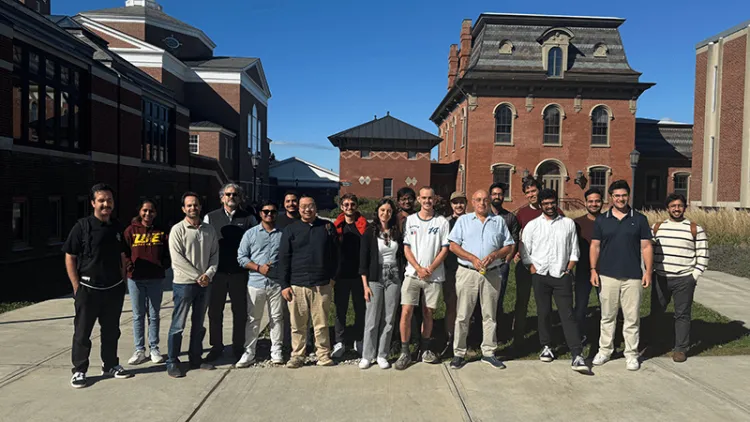 Faculty and graduate student researchers gather for a CREATE team group shot