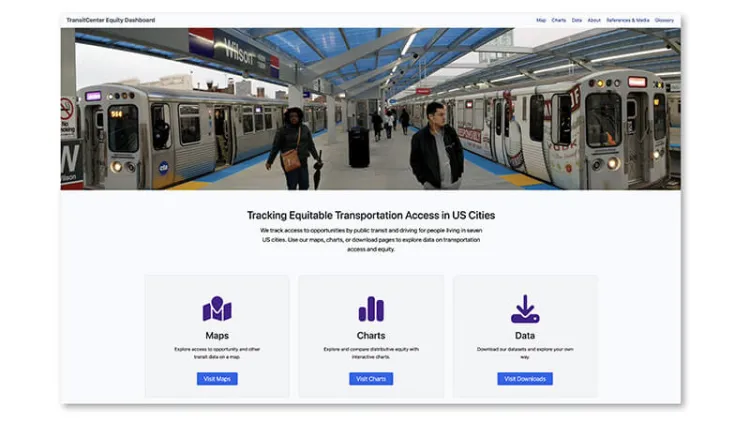 Screen capture of Transportation Equity Dashboard