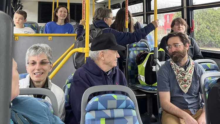 Bus riders in Chittenden County. Photo: Vermont Public