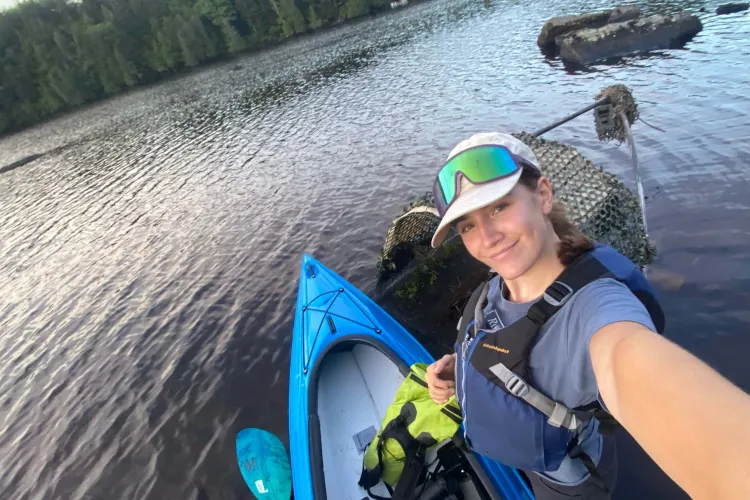 Lauren with her kayak