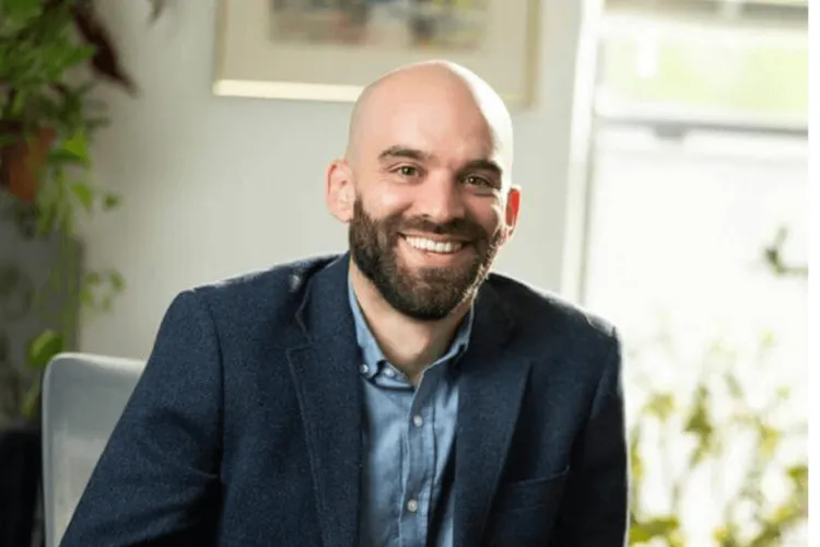 a man smiling