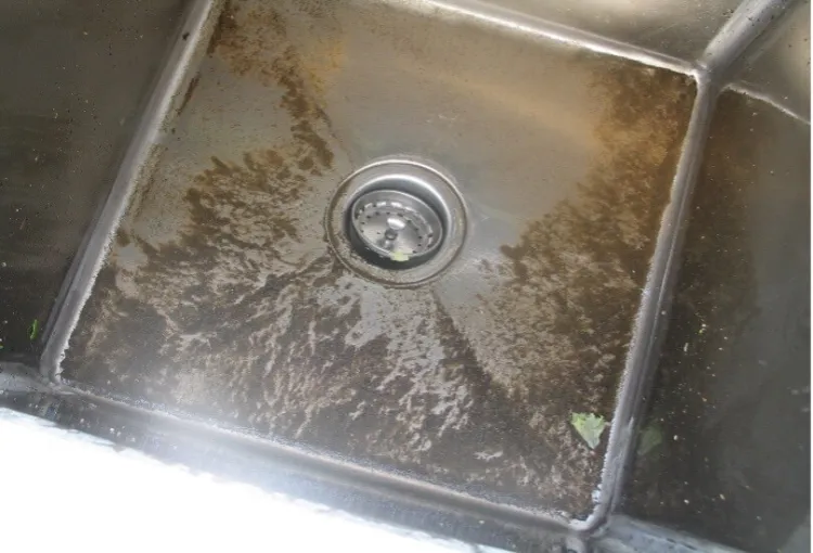 a sink with sediment in it