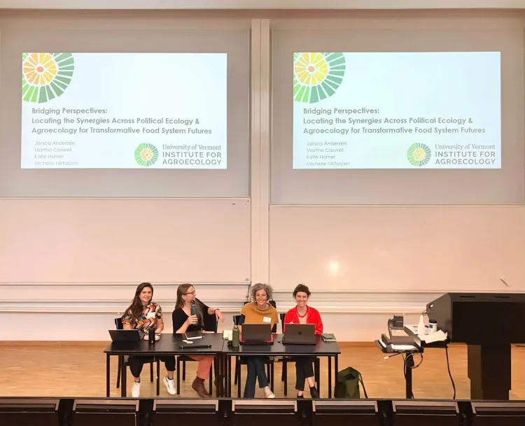 Michelle, Janica, Martha, and Katie before their roundtable discussion.