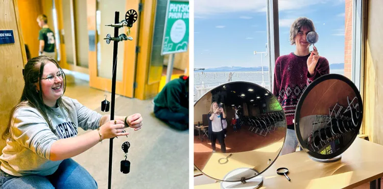 CEMS Physics students share "phun" activities with young ECHO visitors.