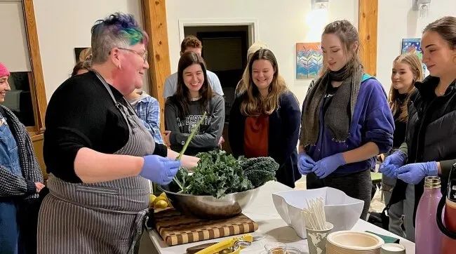 Students in cooking class