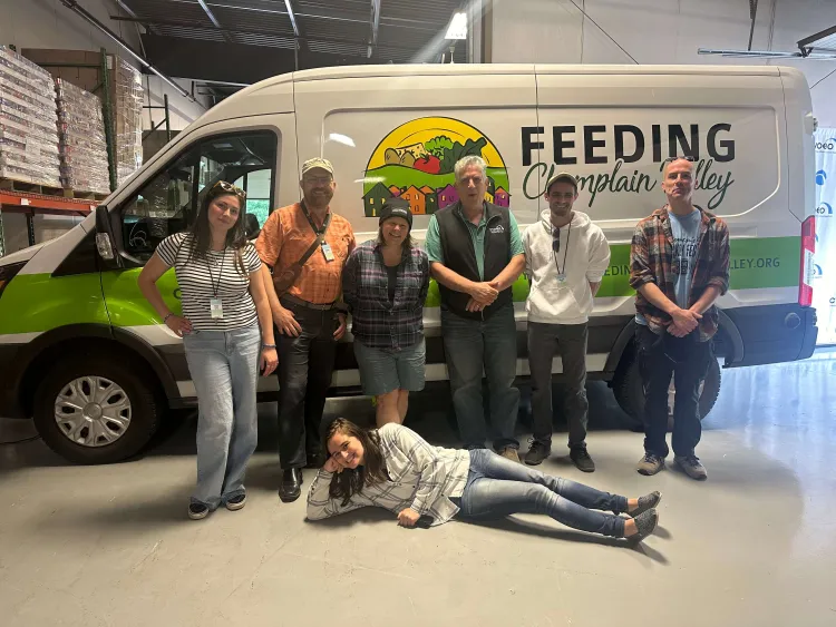 Isabella Donohue (far left) with Feeding Champlain Valley team. 