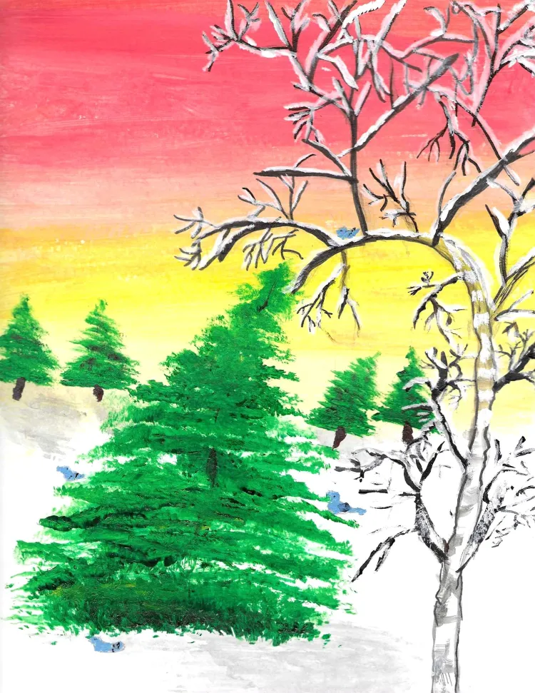 a painting of a tree