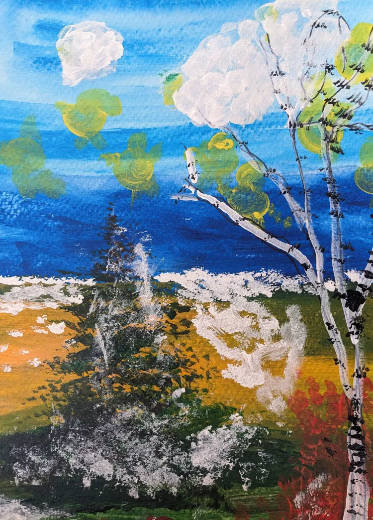 a painting of a tree