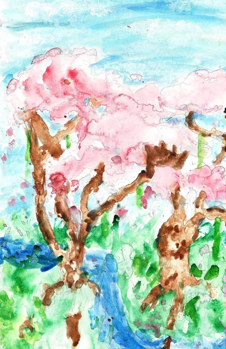 a painting of a tree