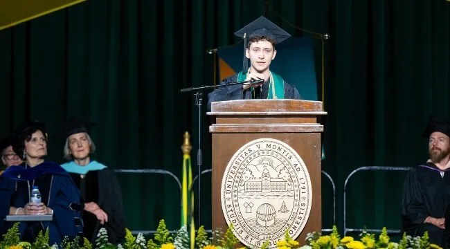 CNHS student speaker Jack Peloquin