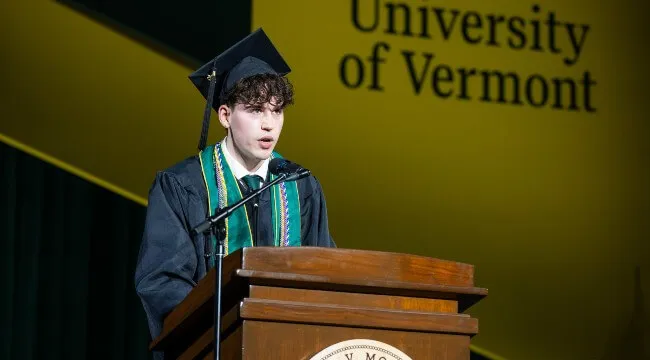 CNHS student speaker Gavin Fowler