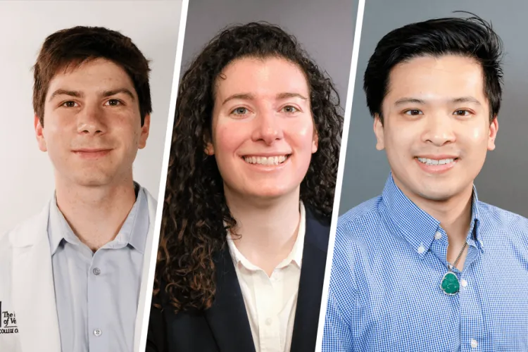 headshots of a man, a woman, and a man