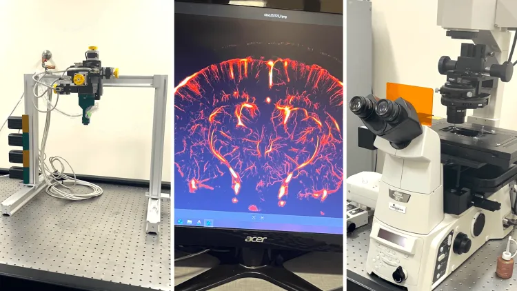 3 images of advanced imaging equipment
