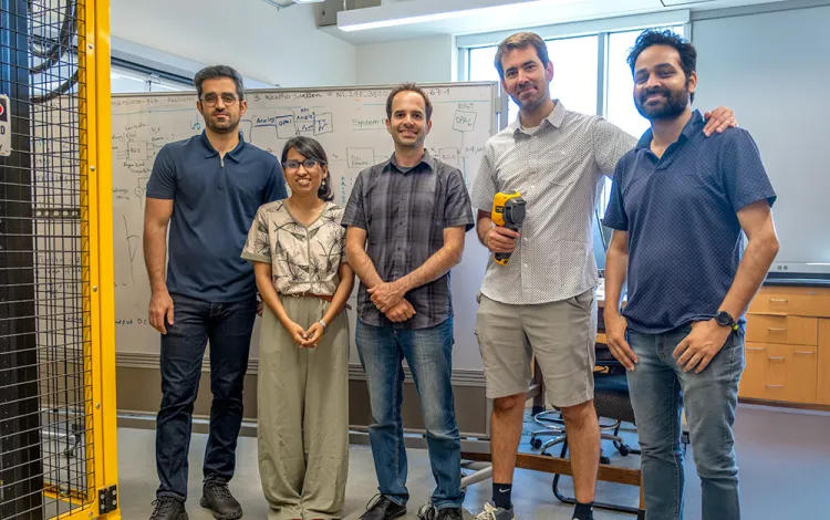 Graduate Research Assistant Arash Omidi, Graduate Research Assistant Madiha Akbar, CREATE Co-director Hamid Ossareh, CREATE Executive Director Mads Almassalkhi and Research Associate Tanmay Mishra.