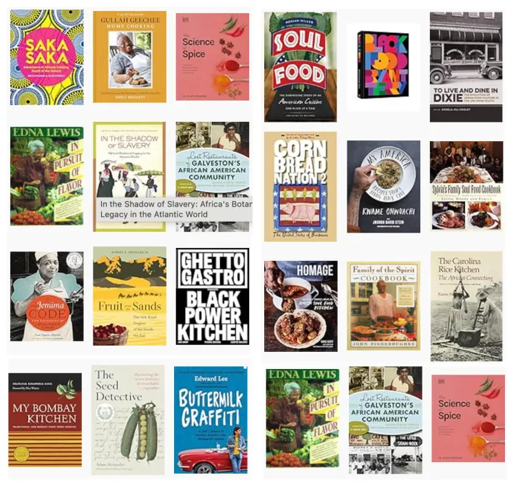 Some of the books in the African Diaspora Foodways Institute reading room