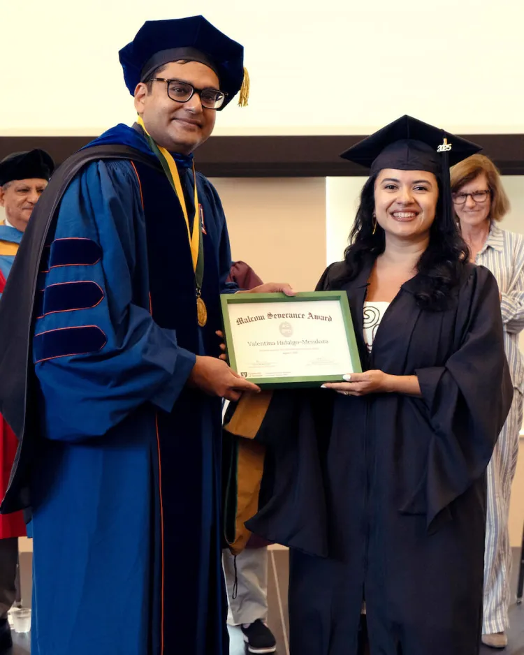 Valentina Hidalgo-Mendoza receives the Malcolm Severance Graduate Excellence Award