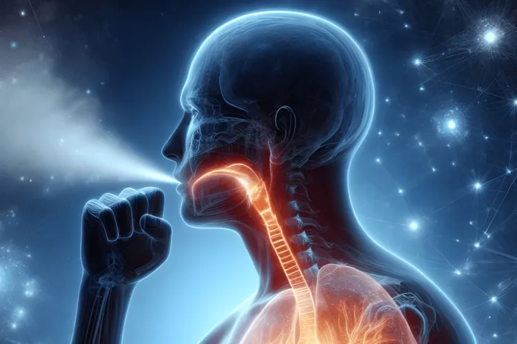 graphic showing a person exhaling