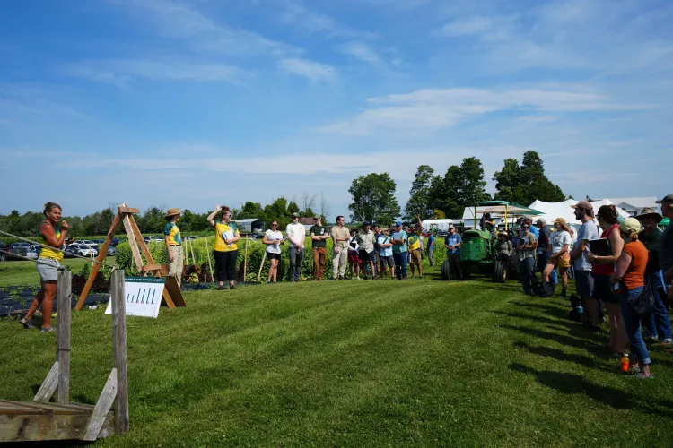 Heathy Darby welcoming guests to the Annual Field Day.
