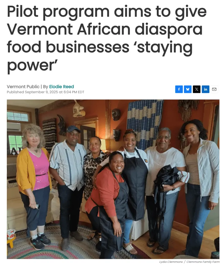 Vermont Public story on African Diaspora Foodways story