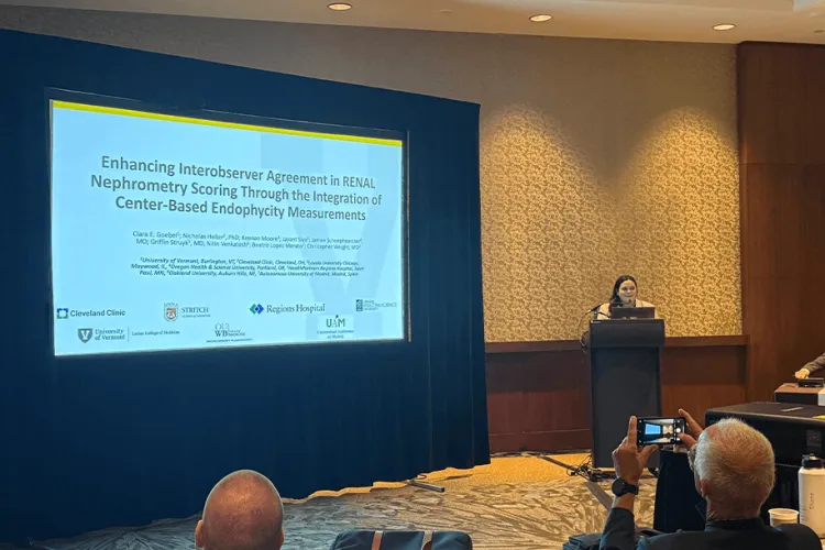 a person making a research presentation