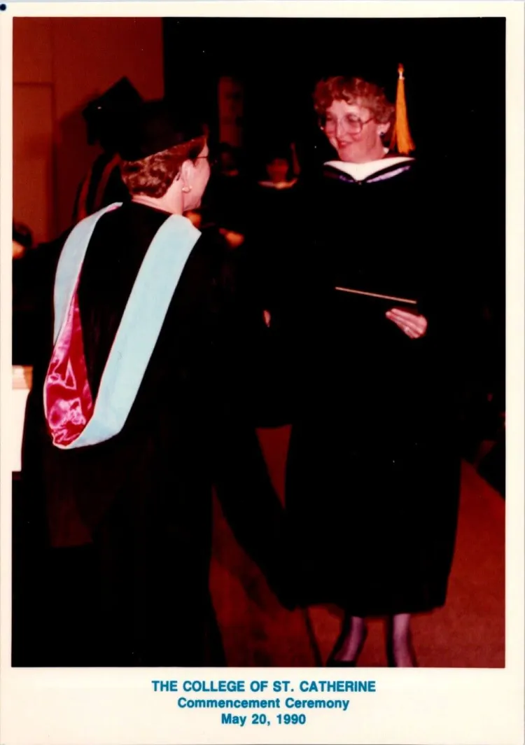Nancy Bemis receives her nursing diploma