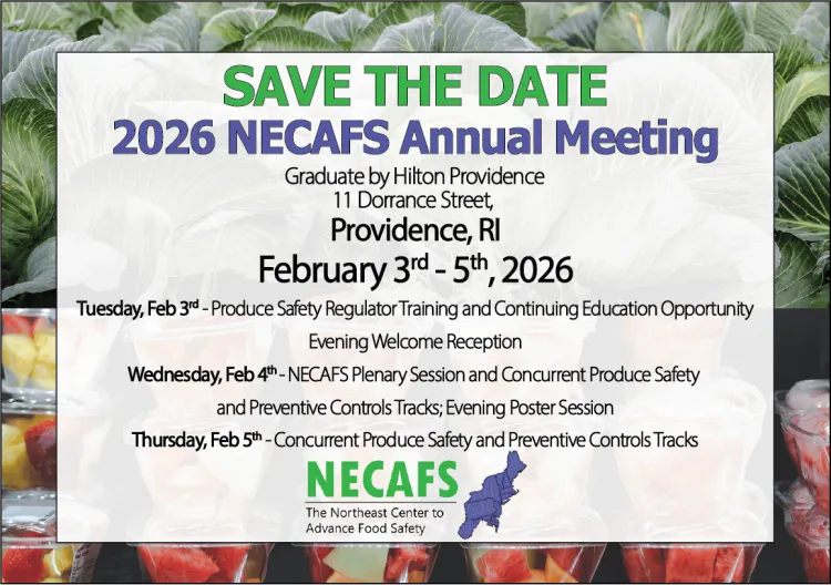 Save the Date 2026 NECAFS Annual Meeting, Providence, RI, February 3rd - 5th
