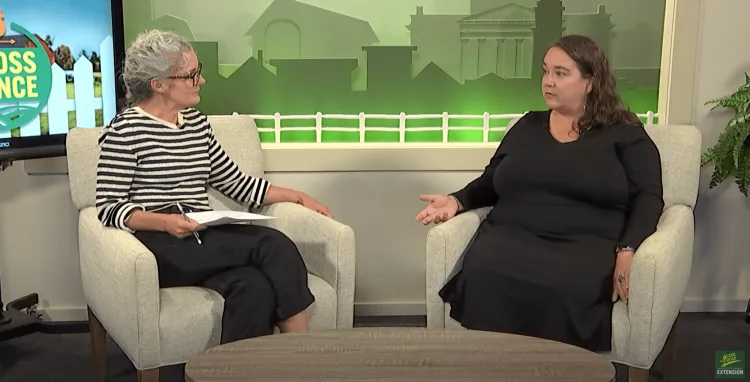 Two women speaking in an interview