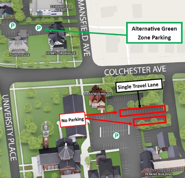 Diagram of closed areas in Votey Lot October 27, 2025