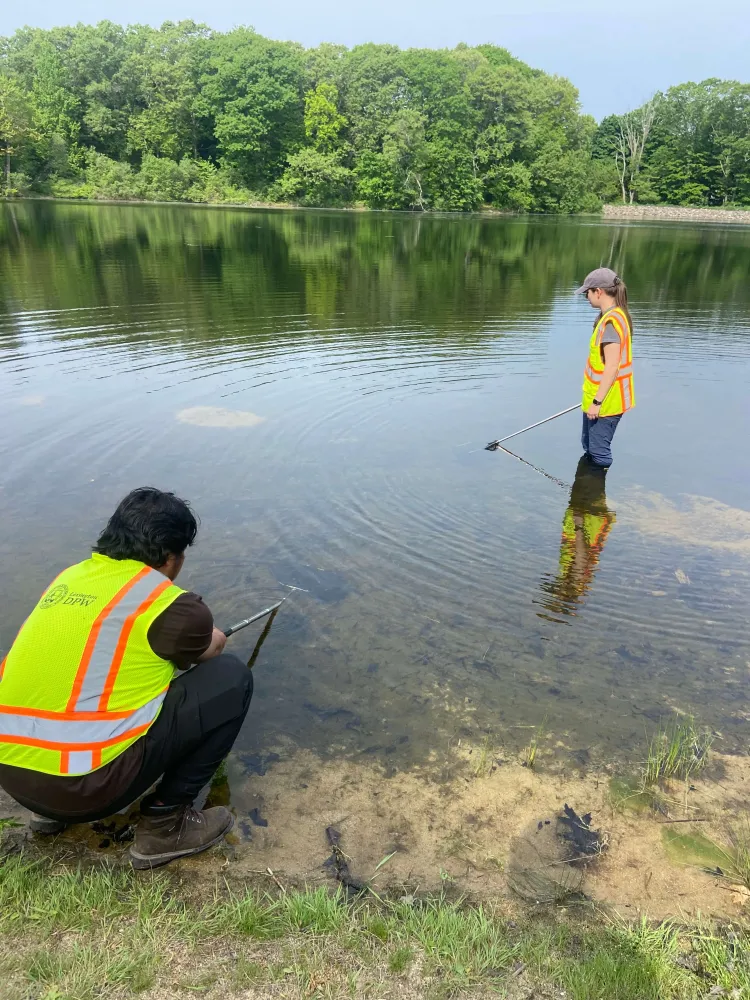 Interns collect samples for Lexington DPW