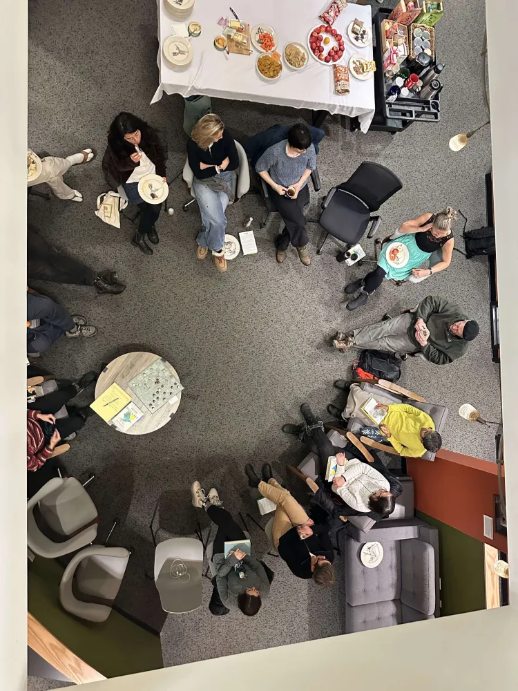 People sitting in a circle.